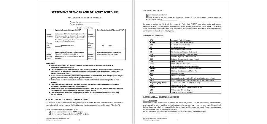 Download Air Quality Analysis and Technical Report Outline Template