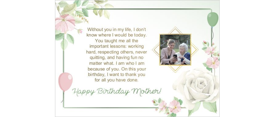 Download Birthday Card Template to Wish Mother