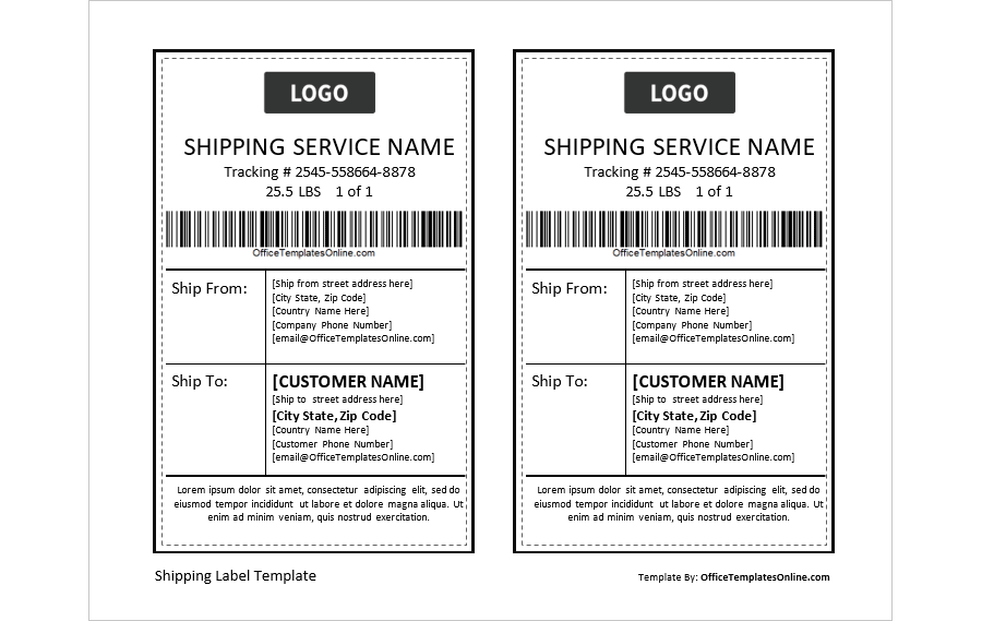 Shipping Label Template
