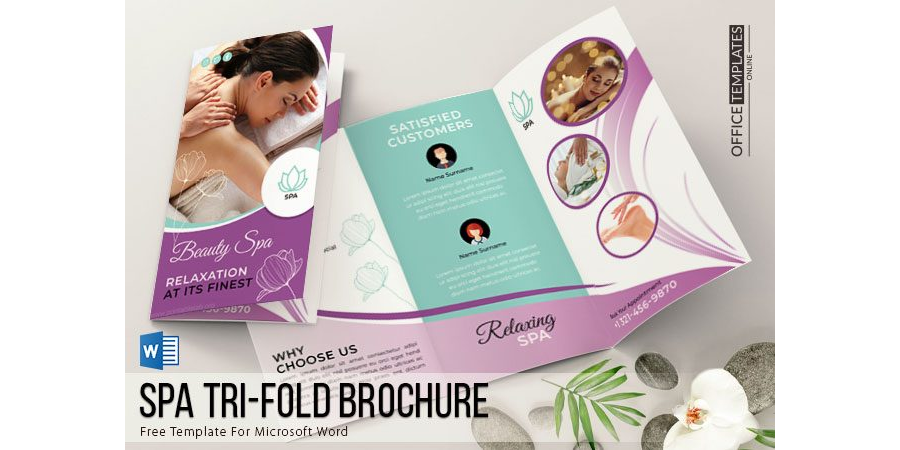 Tri-Fold Spa Brochure Template in MS Word Format