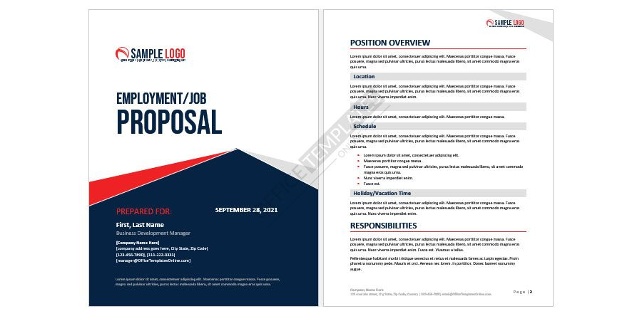 Download Employment Proposal Format - MS Word