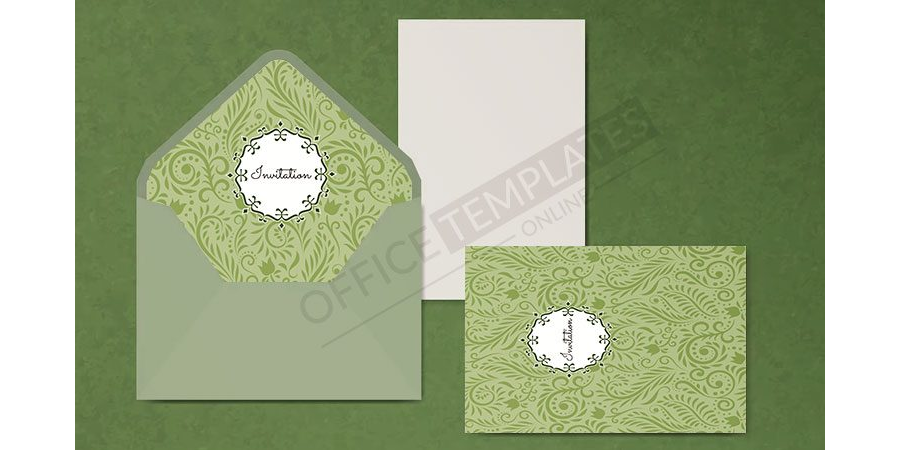 Vintage Floral Wedding Envelope Template for MS Word