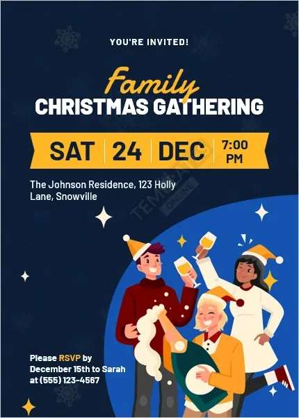 Family Christmas Gathering Invitation Template