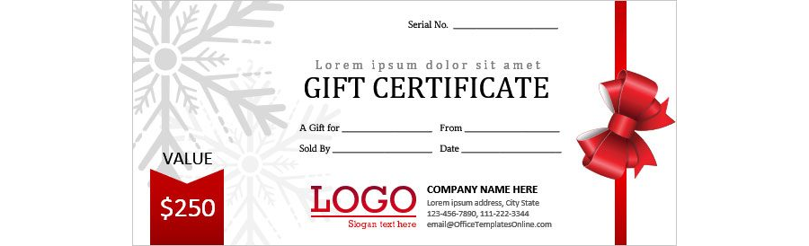 Download Winter Holidays Gift Certificate Template