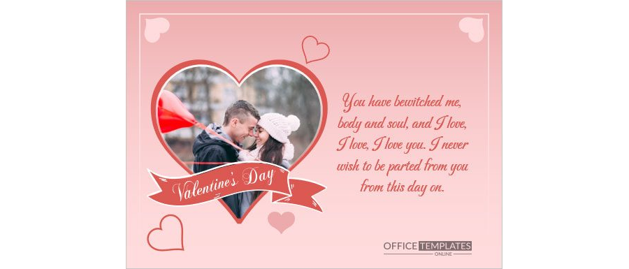 Download You have bewitched me body and soul Love Card Template in MS Word