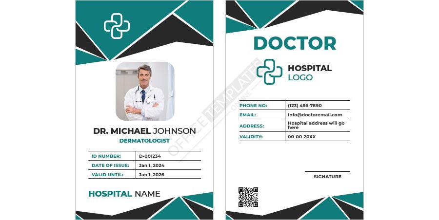 Dermatologist ID Card Template