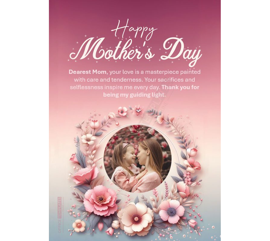 Elegant Artistic Mother's Day Card Template