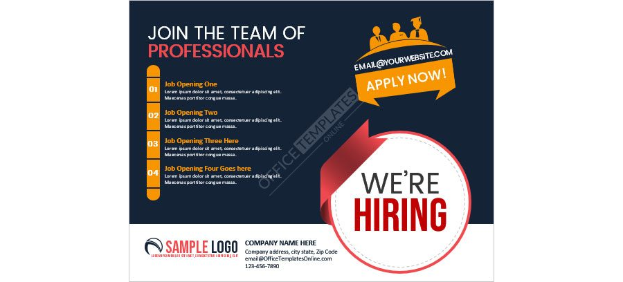 Download Job Hiring Poster Template for MS Word