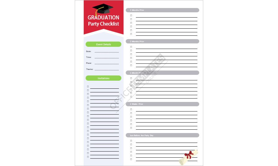 Graduation Party Checklist Template in MS Word