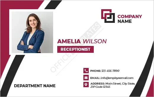 Receptionist Name Card Template