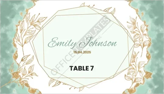 Geometric Frame Place Card Template