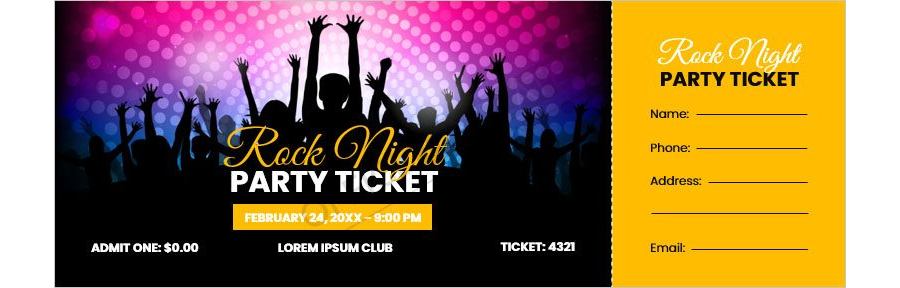 Concert Pass Party Ticket Template