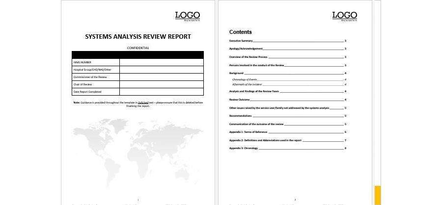 Download System Analysis Review Report Template