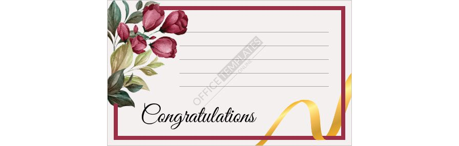 Download Congratulations Note Card Template for MS Word