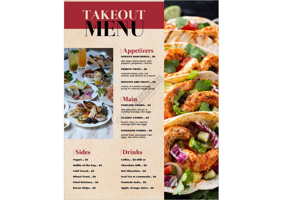 Takeout Menu Template