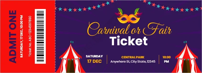 Carnival or Fair Ticket Template