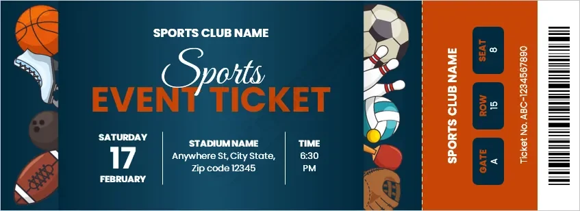 Sports Event Ticket Template