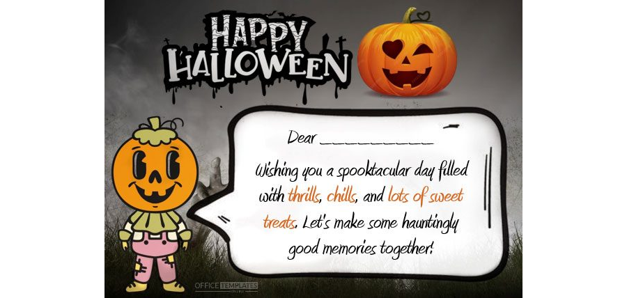 Happy Halloween Card Template in MS Word