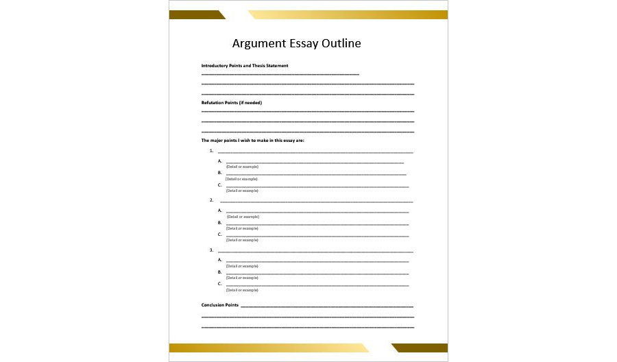 Download Simple Argument Essay Outline Template