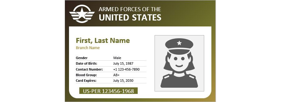 Download Veteran/Military ID Card Template