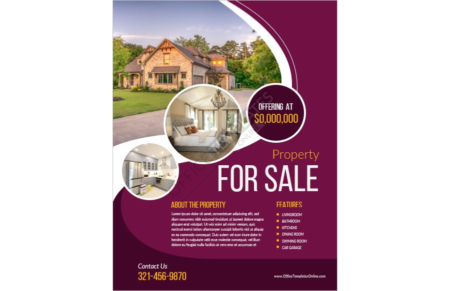 Propery for Sale Flyer Template in MS Word