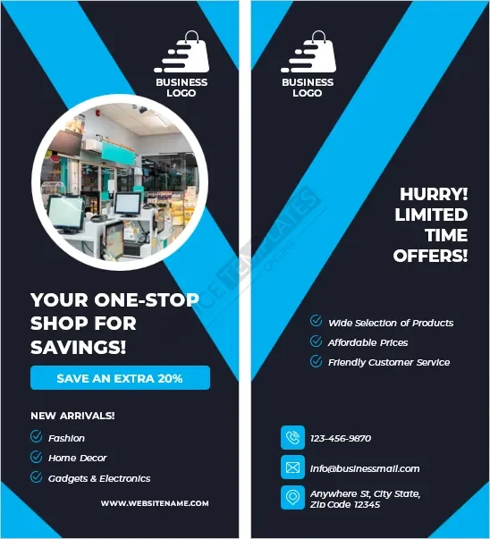 Retail Store Promotions Rack Card Template