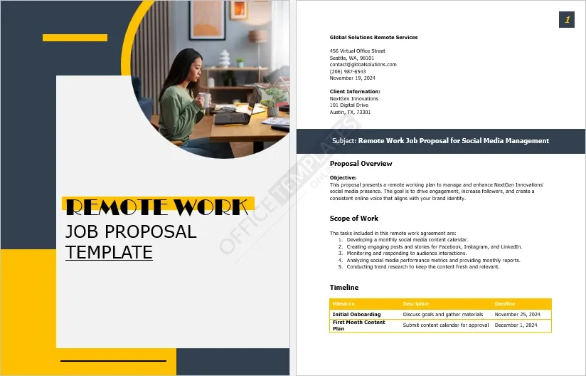 Remote Work Job Proposal Template