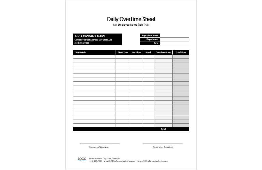 Overtime Sheet (PDF)
