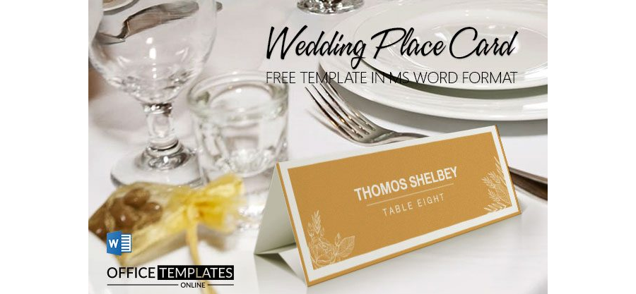 Wedding Place Card Template in MS Word - 3
