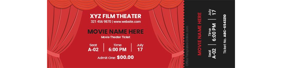Movie Theater Ticket Design in MS Word