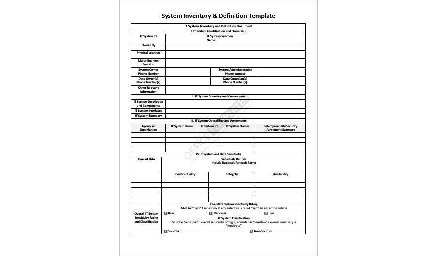 Download System Inventory and Definition Template