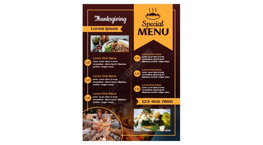 Download Beautiful Thanksgiving Menu Design in MS Word