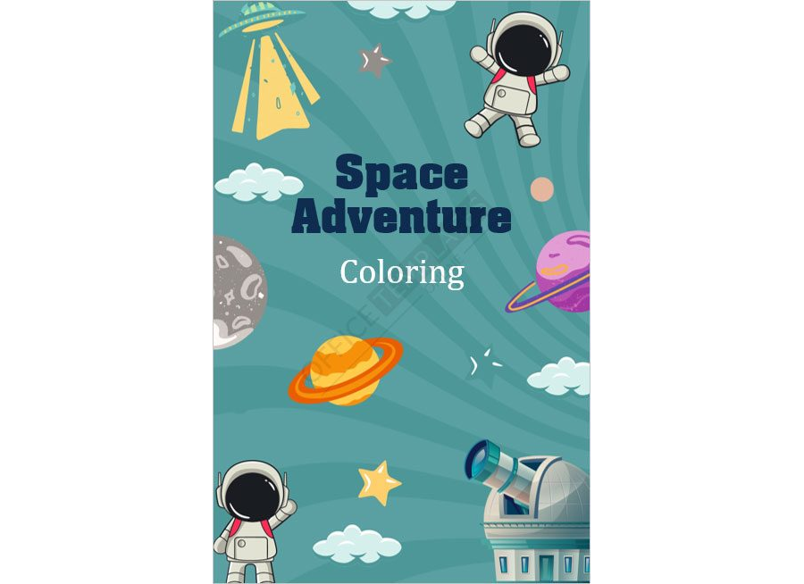 Space Adventure Coloring Book Template