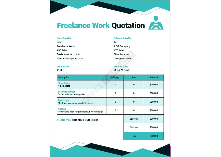 Freelance Work Quotation Template