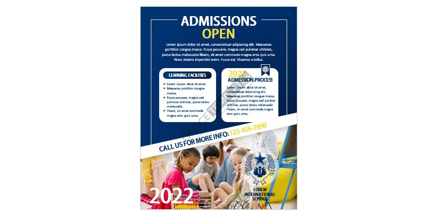 Download Admissions Open for New Session Flyer Design in MS Word