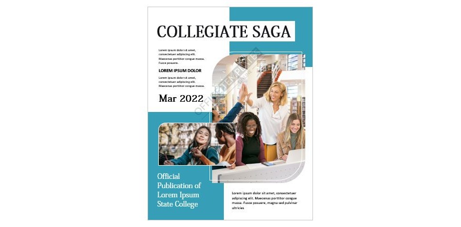Download Cover Page Design for College Magazine in MS Word