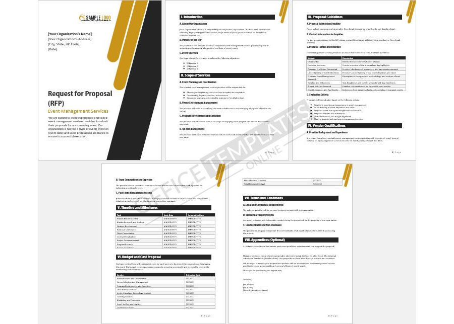 Event Management Services Request for Proposal Template