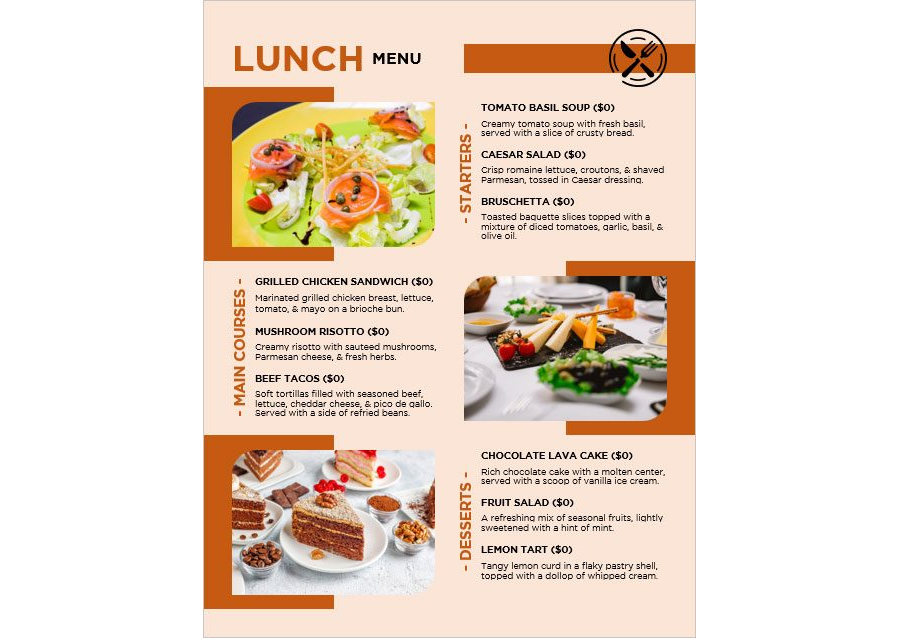 Lunch Menu Template