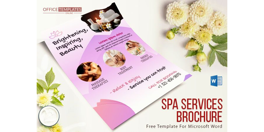 Spa Services Brochure Design in MS Word