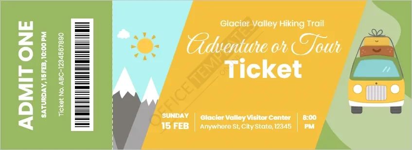 Adventure or Tour Ticket Template