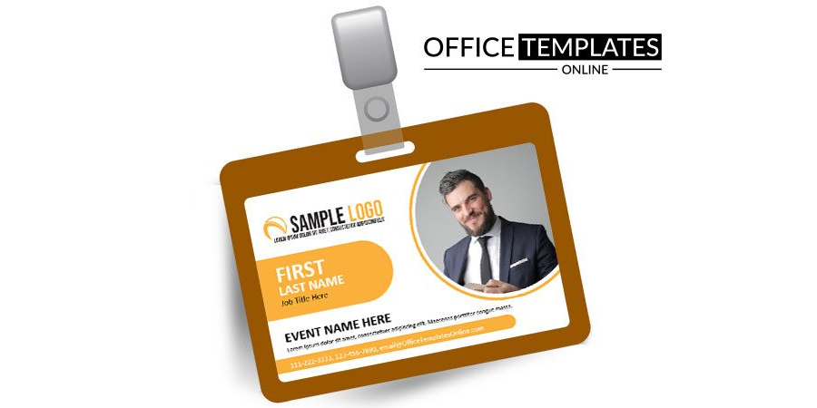 Download Horizontal Event Name Badge (ID Card) Format in MS Word