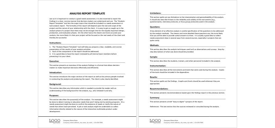 Download Analysis Report Template