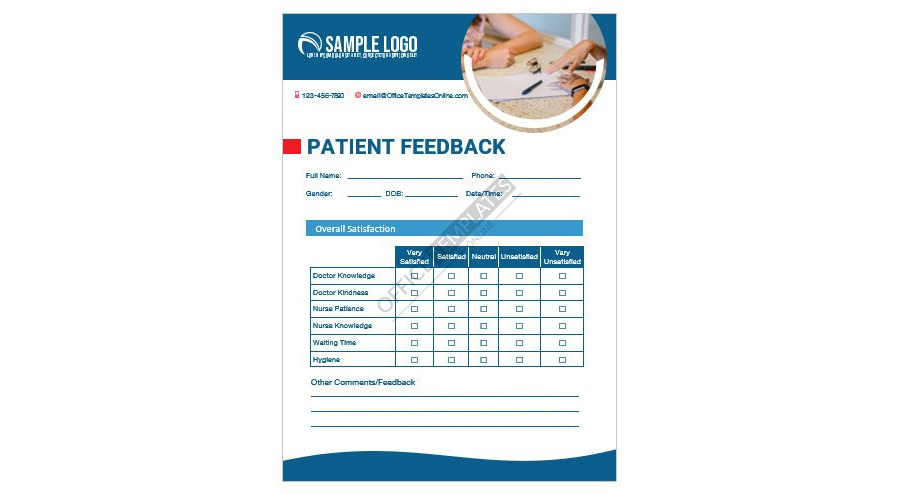 Download Patient Comment Card Format in Microsoft Word