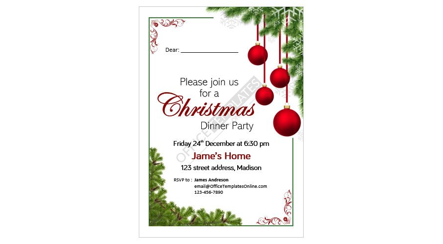 Download Christmas Eve Dinner Party Invitation Design