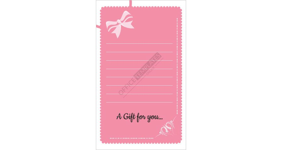 Download A Gift For you ... Note card format in MS Word