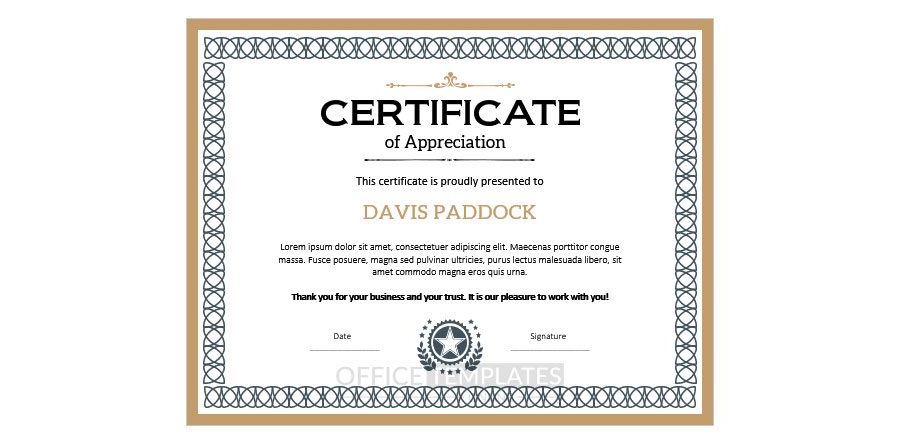 Download Certificate of Appreciation for Customer - [Word]