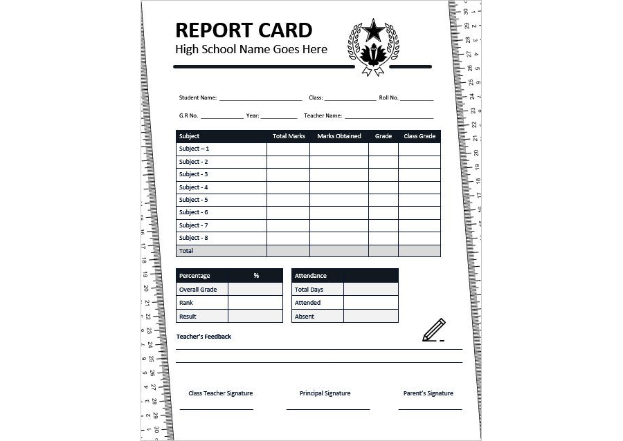 Download High School Report Card Template for MS Word