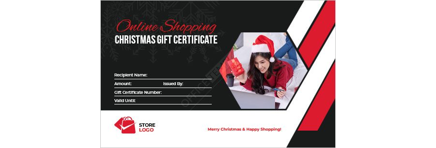 Online Shopping Christmas Gift Certificate Template