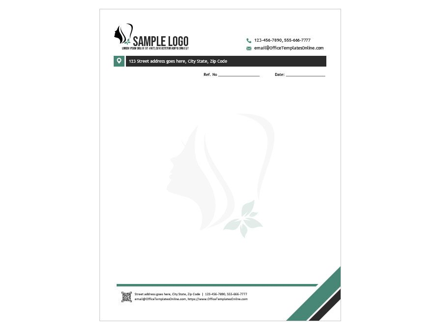Download Beauty Consultant Personal Letterhead Format (Microsoft Word)