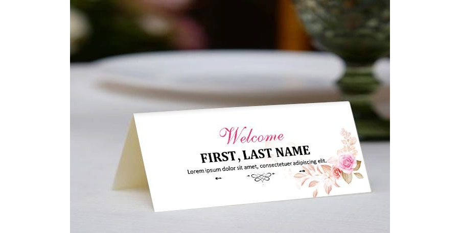 Download Folded Style Table Reservation Place Card Template for MS Word